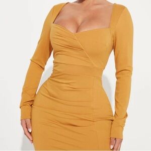Big Promotion Midi Dress - Mustard